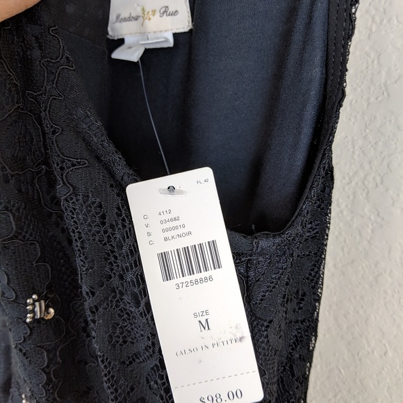 Meadow Rue Stargazer Peplum Black Peplum Top sz M - Picture 6 of 8